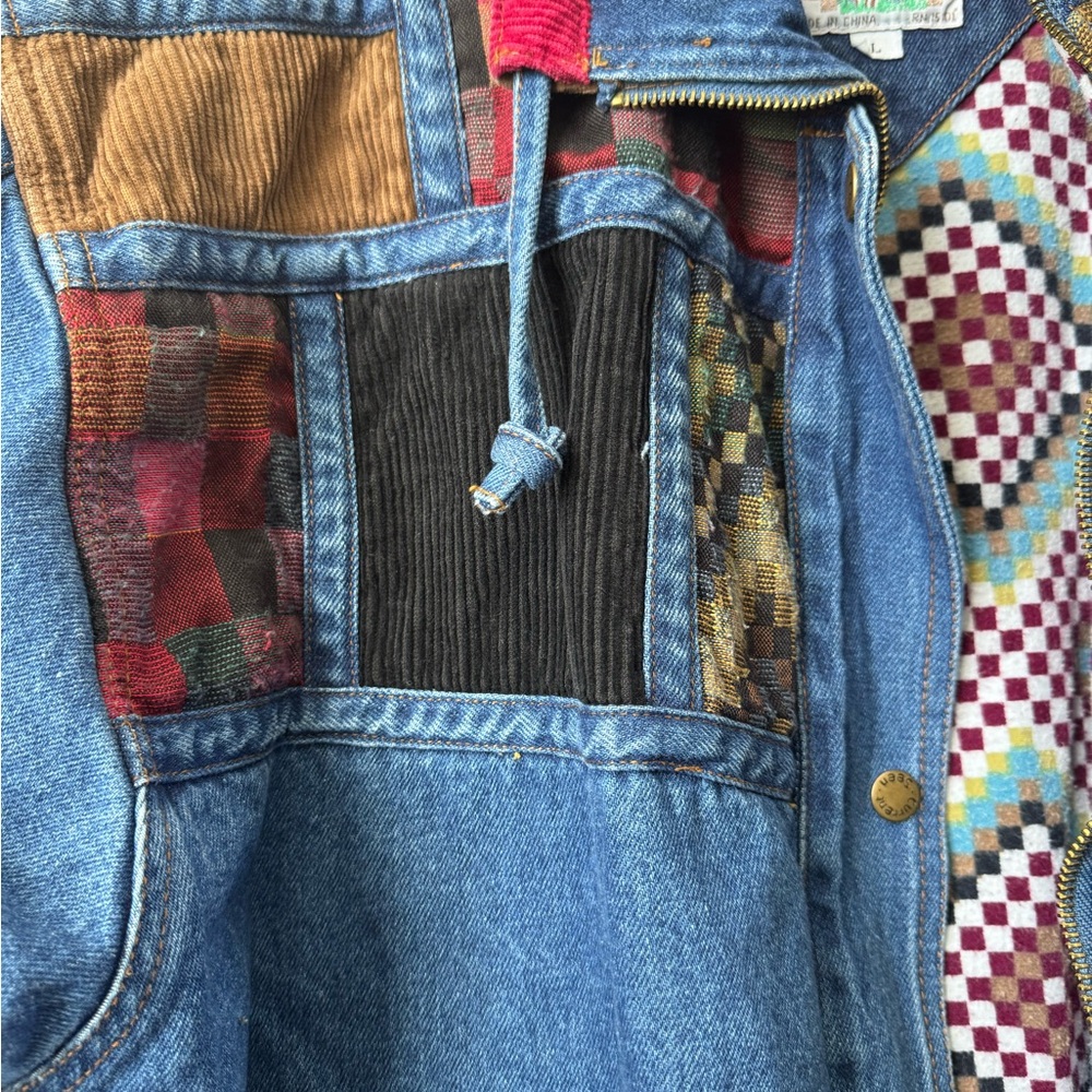 90’s Vintage Current Seen Patchwork Denim Bomber … - image 8